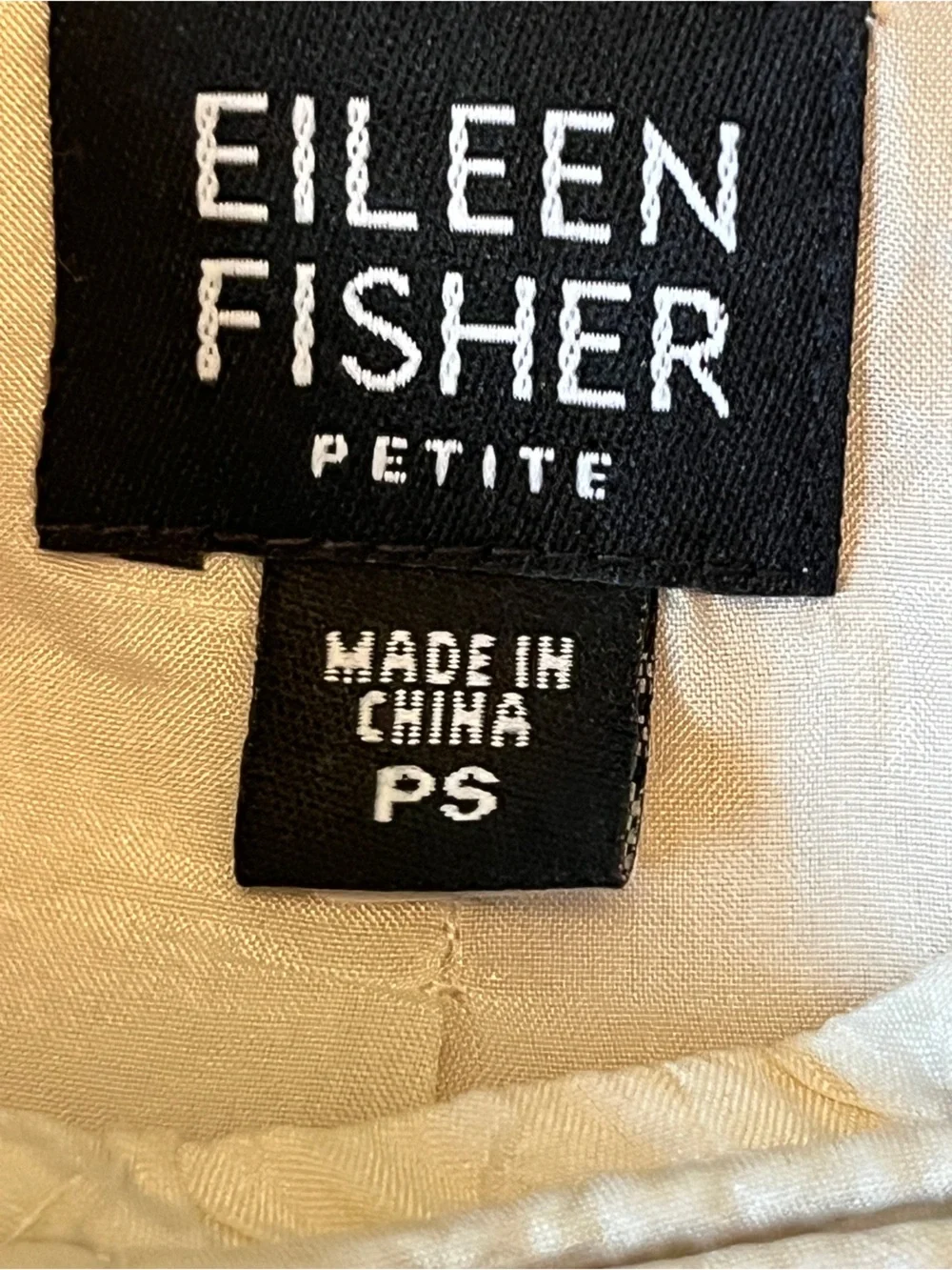 Eileen Fisher Silk Minimalist Blouse | Textured Neutral Petite Small | MSRP $250